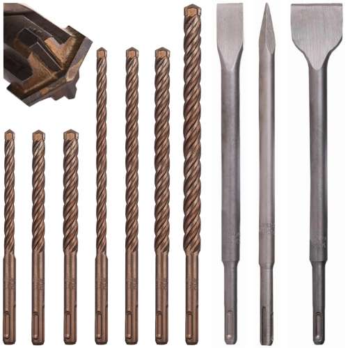 Zestaw wierteł SDS+ MesserSchmith 6-12mm 7 szt. + dłuta SDS+ 3 szt. Schmith