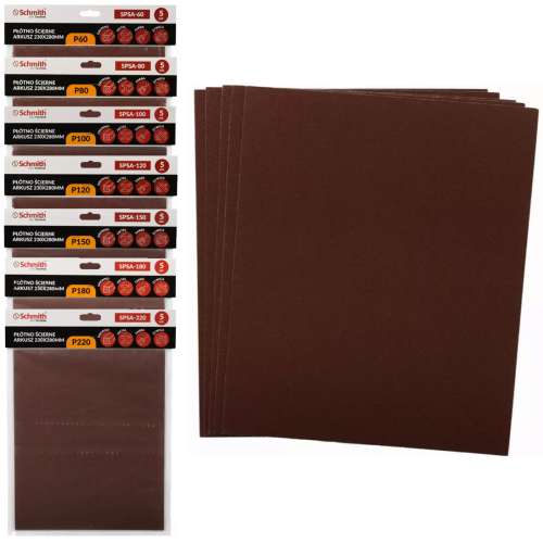Zestaw płócien ściernych 230x280mm P40-P220 40 szt. Schmith