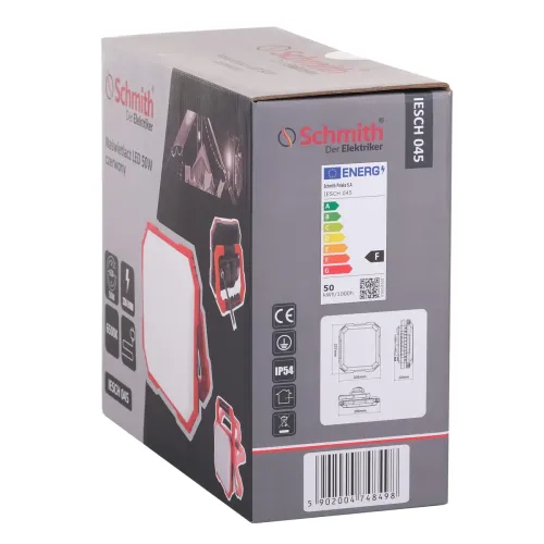 Naświetlacz LED z gniazdami 50W, Moc: 50W Schmith