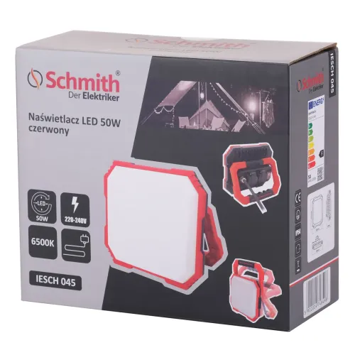 Naświetlacz LED z gniazdami 50W, Moc: 50W Schmith