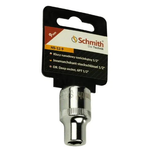 Nasadka sześciokątna 1/2" 9 mm, Rozmiar: 9  Schmith