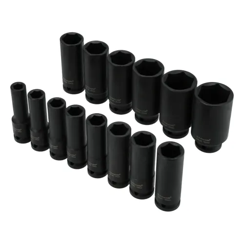 Zestaw nasadek udarowych sześciokątnych długich 1/2" 10-32mm 14 szt., Rozmiar: 10-32, Typ klucza: 6-kątny, Rodzaj klucza: nasadka udarowa długa Schmith