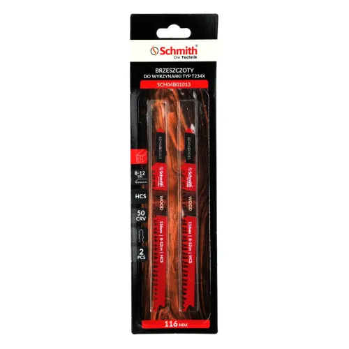 Brzeszczot do drewna 116mm 8-12TPI 2 szt. Schmith