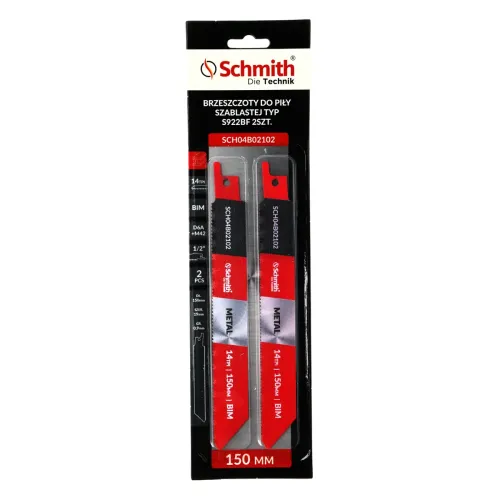 Brzeszczot bimetalow do metalu 150mm 14TPI 2 szt. Schmith