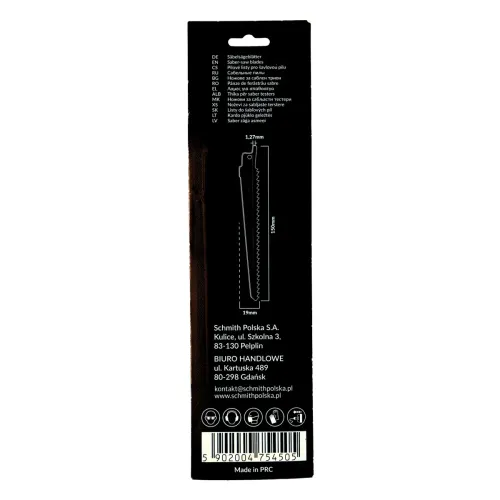 Brzeszczot bimetalowy do metalu 150mm 6TPI 2 szt. Schmith