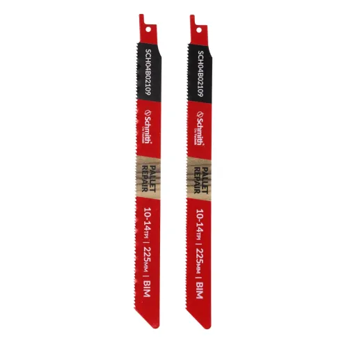 Brzeszczot bimetalowy do drewna z gwoździami 225mm 10-14TPI 2 szt. Schmith