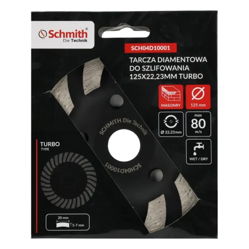 Tarcza diamentowa do szlifowania 125x22,23mm Turbo Schmith