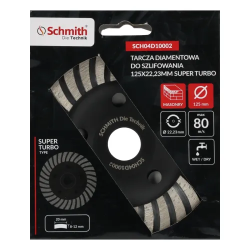Tarcza diamentowa do szlifowania 125x22,23mm Super Turbo Schmith