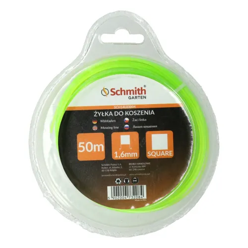 Żyłka kwadrat 1,6mm 50m, Średnica: 1,6, Długość: 50, Rodzaj: kwadratowa Schmith
