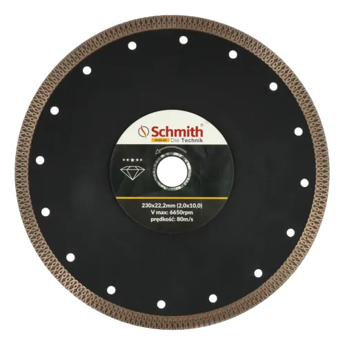 Tarcza diamentowa SLIM 230x2,0mm, Średnica: 230, Typ: ciągła, Grubość: 2,0 Schmith