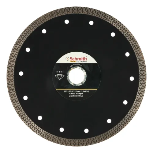 Tarcza diamentowa SLIM 200x1,8mm, Średnica: 200, Typ: ciągła, Grubość: 1,8 Schmith