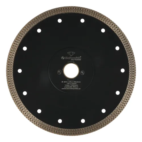 Tarcza diamentowa SLIM 200x1,8mm, Średnica: 200, Typ: ciągła, Grubość: 1,8 Schmith