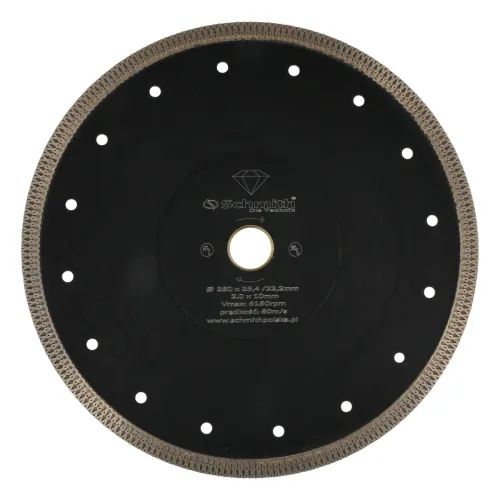 Tarcza diamentowa SLIM 250x2,0mm, Średnica: 250, Typ: ciągła, Grubość: 2,0 Schmith