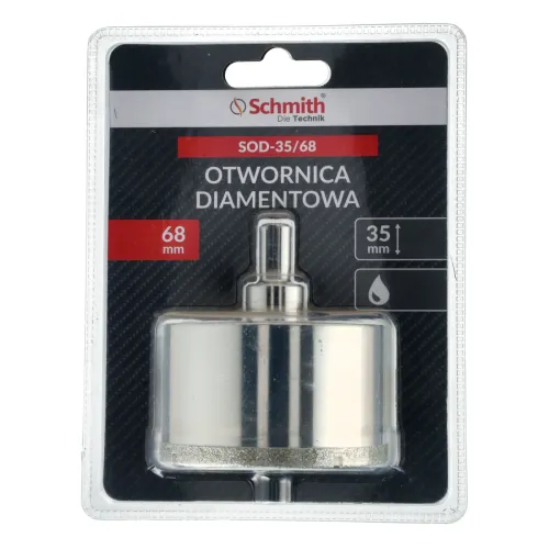 Otwornica diamentowa 35 - 68 mm, Średnica: 68,0 Schmith