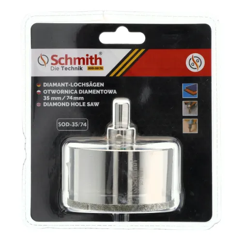 Otwornica diamentowa 35 - 74 mm, Średnica: 74,0 Schmith