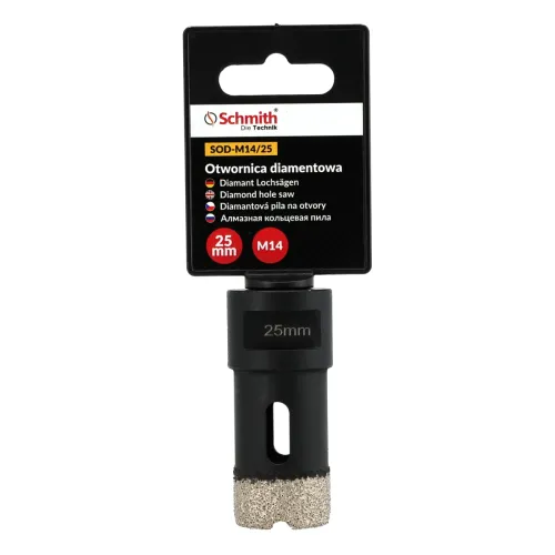 Otwornica diamentowa M14 - 25 mm, Średnica: 25,0 Schmith