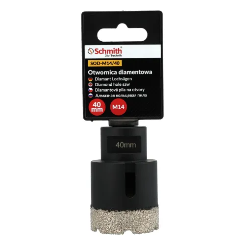 Otwornica diamentowa M14 - 40 mm, Średnica: 40,0 Schmith