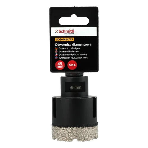 Otwornica diamentowa M14 - 45 mm, Średnica: 45,0 Schmith