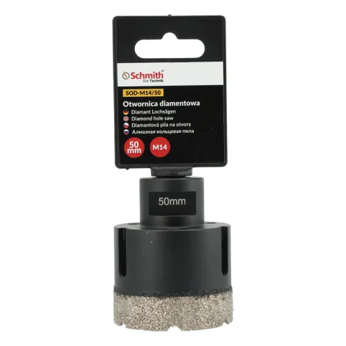 Otwornica diamentowa M14 - 50 mm, Średnica: 50,0 Schmith