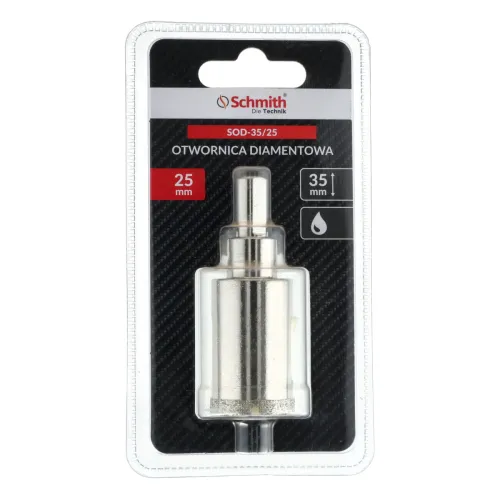 Otwornica diamentowa 35 - 25 mm, Średnica: 25,0 Schmith