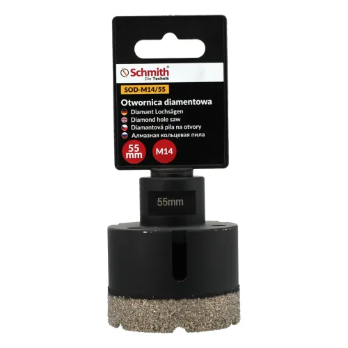 Otwornica diamentowa M14 - 55 mm, Średnica: 55,0 Schmith