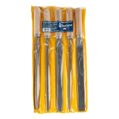 Komplet pilników ślusarskich 250/3 5 szt., Nacięcia pilnika: 3 - wykańczające, Długość pilnika: 250, Ilość pilników w zestawie: 5 szt. Schmith