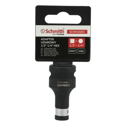 Adapter udarowy do bitów 1/2" do 1/4" HEX Schmith