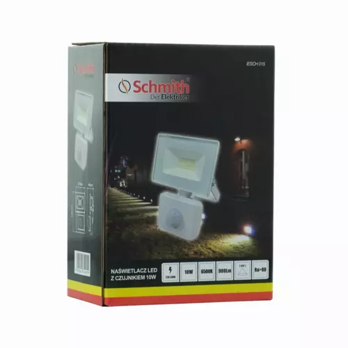 Naświetlacz LED 10W z czujnikiem ruchu biały marki Schmith IESCH 015.