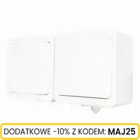 Gniazdo n/t 1x2P+Z klapka biała+włącz 1bieg IP44
