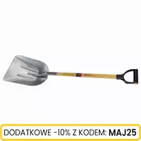 Łopata aluminiowa z drewnianym trzonkiem