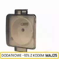 Gniazdo n/t 1x2P+Z klapka dymna IP44