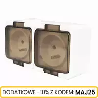 Gniazdo n/t 2x2P+Z klapka dymna IP44