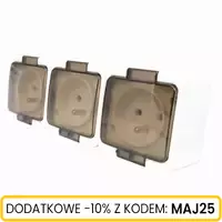 Gniazdo n/t 3x2P+Z klapka dymna IP44