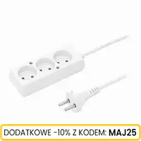 Przedłużacz stały, trzy gniazda 3x2p, 10A 3M