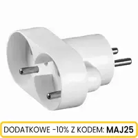 Rozgałęźnik 2 gniazdowy okrągły z uziemieniem