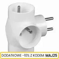 Rozgałęźnik 3 gniazdowy okrągły z uziemieniem