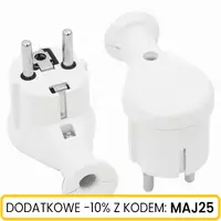 Wtyczka kątowa 2p+Z 16A 250V Uni-Schuko biała