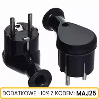 Wtyczka kątowa 2p+Z 16A 250V Uni-Schuko czarna