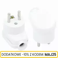 Wtyczka kątowa 2p+Z 16A 250V biała