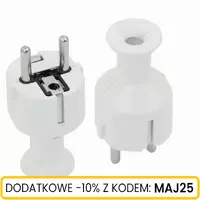 Wtyczka prosta 2p+Z 16A 250V Uni-Schuko biała