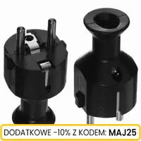 Wtyczka prosta 2p+Z 16A 250V Uni-Schuko czarna