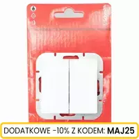Włącznik p/t 2-klawiszowy świecznikowy 10A 250V r