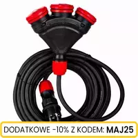 Przedłużacz gumowy HI-TEK, 3 gniazda, 3x2.5mm, 10m