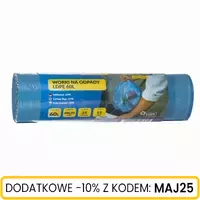 Worki na odpady z taśmą LDPE 60l (15sztuk w rolce)