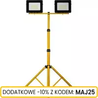Naświetlacz LED 2x50W slim z żółtym statywem