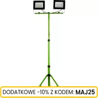 Naświetlacz LED 2x50W slim z zielonym statywem
