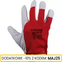 Rękawice robocze skórzane z rzepem rozmiar 8 (12 par)