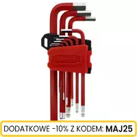 Zestaw kluczy imbus z kulką S2 RED długie 9 szt. Schmith