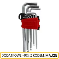 Zestaw kluczy imbus z kulką CRV długie 9 szt. Schmith