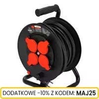 Przedłużacz bębnowy 3x1,5mm gumowy 40m, Długość: 40, Liczba gniazd: 4 Schmith